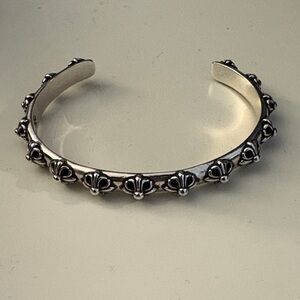 Adjustable CH Floral Bangle Bracelet